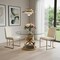 Homeroots 48" Clear And Gold Rounded Glass And Metal Pedestal Base Dining Table 555189 - alternate 3