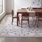 Jonathan Y Primrose Art Nouveau Floral Border Non-Slip Machine-Washable Cream/Turquoise 4 ft. x 6 ft. Area Rug BTF100E-4 - alternate 1