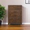 Homeroots 48" Oak Finish 5 Drawer Chest Dresser With Brass Metal Hardware 376967 - alternate 6