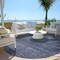 Homeroots 8' Navy Blue And Gray Round Striped Washable Indoor Outdoor Area Rug 588102 - alternate 4