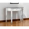 Homeroots 39" Silver Mirrored Glass Half Moon Console Table With Drawer 568869 - alternate 1