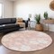Homeroots 8' Pink Ivory And Gray Round Floral Washable Indoor Outdoor Area Rug 599906 - alternate 3