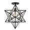 Jonathan Y Ava 14.5" 1-Light Farmhouse Bohemian Iron/Glass LED Semi Flush Mount, Black/Clear JYL9923A - alternate 1