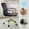 Martha Stewart Taytum Upholstered Office Chair in Black/Polished Brass CH-142370-BK-GLD-MS - alternate 4