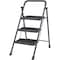 Campior Black 3-Step Foldable Stool, 500 lbs Cap., Anti-Slip Feet, Steel Frame, Space-Saving for Home and More DRIB3STPBK - alternate 1