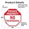 Signmission Private Property No Trespassing, 18 Inch X 18 Inch, Vinyl Decal OC-D-18-161 - alternate 2