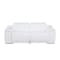 Homeroots 76in White and Silver Italian Leather Power Reclining Loveseat 720519 - alternate 1