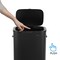 Happimess Tammi Kitchen 14.5-Gallon Slim Metal Push Button Trash Can, Charcoal Black HPM1017B - alternate 6