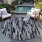 Homeroots 8' Gray And Black Round Striped Washable Indoor Outdoor Area Rug 603223 - alternate 3