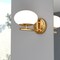 Vaxcel Sloane 1 Light LED Gold Satin Brass Mid-Century Modern Wall Sconce Fixture with White Glass Globe W0432 - alternate 1
