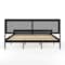 Martha Stewart Jax King Size Solid Wood Platform Bed w/Rattan Headboard and Footboard, No Box Spring Required, Blk MG-090022-K-BK-MS - alternate 6
