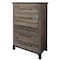 Homeroots 36" Gray Solid Wood Five Drawer Dresser 524578 - alternate 1
