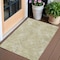 Homeroots 3' X 5' Beige Tan And Ivory Geometric Washable Indoor Outdoor Area Rug 588286 - alternate 1