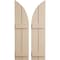 Ekena Millwork Rough Cedar 2 Board Joined Board-n-Batten w/Quarter Round Arch Top Faux Wood Shutters, 11W x 76H, PR SHUBJQ11X76RCPR - alternate 1