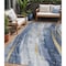 Homeroots 5' X 8' Blue Gold And Ivory Abstract Washable Indoor Outdoor Area Rug 617426 - alternate 1