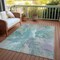 Homeroots 3' X 5' Teal Blue And Lavender Abstract Washable Indoor Outdoor Area Rug 615626 - alternate 8