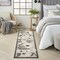 Homeroots 12' Beige And Charcoal Floral Indoor Outdoor Runner Rug 545008 - alternate 5