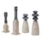 Homeroots Set of Four Natural and Black Resin and Stone Powder Ornate Tabletop, 4PK 517604 - alternate 1