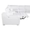 Homeroots White Italian Leather Power Reclining L Shaped Six Piece Corner Sectional With Console 544994 - alternate 8