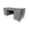 Homeroots 64" Brown and Silver Solid Wood Executive Desk With Five Drawers 489189 - alternate 7