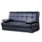 Homeroots 75" Black Faux Leather Convertible Futon Sleeper Sofa And Toss Pillows With Storage 607184 - alternate 7