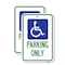 Signmission Handicapped Symbol Parking Only, 18'' X 24'' 2 Signs, Heavy Gauge Aluminum, 2PK A-1824-2PACK-25184 - alternate 1
