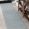 Jonathan Y Aarhus High-Low Minimalist Scandi Striped Blue/Ivory 2 ft. x 8 ft. Indoor/Outdoor Runner Rug SCN102E-28 - alternate 1
