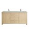 James Martin Vanities Gracyn 72 in. Double Vanity, Coastal Driftwood, w/ 3 CM Victorian Silver Quartz Top D125-V72-CSD-3VSL - alternate 1