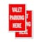 Signmission Valet Parking Here, Vinyl Decals Only 24 Inch x 36 Inch, Vinyl Decal, 2PK DSB-2436-2PACK-Valet Parking Here - alternate 1