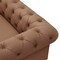 Homeroots 87" Camel Faux Leather Chesterfield Solid Wood Sofa 543940 - alternate 6