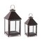 Homeroots Set of Two Black Geometric Iron And Glass Floor Lantern Candle Holders, 2PK 517596 - alternate 7