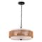 Vaxcel Abbotsford 2-Light Semi-Flush Ceiling Light, Matte Black, White Linen and Rattan Drum, 16-In. P0476 - alternate 1