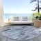 Homeroots 8' Blue And Gray Round Striped Washable Indoor Outdoor Area Rug 615514 - alternate 4