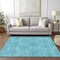 Homeroots 10' X 14' Aqua And Ivory Geometric Washable Indoor Outdoor Area Rug 614052 - alternate 4