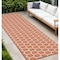 Homeroots 8' Coral And Ivory Geometric Indoor Outdoor Runner Rug 564051 - alternate 8