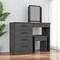 Homeroots 39" Gray Wood Four Drawer Vanity Table With Mirror And Seat 544021 - alternate 1
