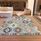 Homeroots 5' X 8' Silver Beige And Charcoal Southwestern Washable Indoor Outdoor Area Rug 615171 - alternate 7