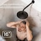 Supplygiant 16 in Shower Arm 90 Deg Stainless Steel Rain Shower Head Extension Arm, Flange, Matte Black Finish 74-TB38BG-NC - alternate 4