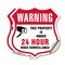 Signmission 24 Hour Surveillance Shield Sign Warning, 6 inch X 6 inch, Vinyl Decal, 2PK SHI-D-2PACK-6-347 - alternate 1