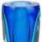 Homeroots 6" Blue And Clear Cylinder Crystal Glass Table Vase 375783 - alternate 6