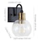 Jonathan Y Marais 5.88" 1-Light Iron/Glass Rustic Vintage LED Vanity Light, Black/Brass Gold JYL3526A - alternate 9