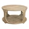 Homeroots 34" Natural Solid Wood Round Distressed Floor Shelf Coffee Table With Shelf 605492 - alternate 6