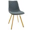 Leisuremod Markley Modern Leather Dining Chair with Gold Legs, Peacock Blue MCG18BU - alternate 1