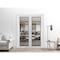 Sartodoors Slab Barn Door Panel Clear Glass, Lucia 2466 White Silk and Aluminum Strips, Sturdy Finished Doors LUCIA2466S-WS-28 x 96 - alternate 3