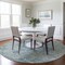 Homeroots 8' Teal Blue Round Floral Medallion Washable Indoor Outdoor Area Rug 607946 - alternate 5