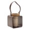 Homeroots 7" Natural And Brown Distressed Lattice Iron And Wood Tabletop Lantern Candle Holder 516472 - alternate 1