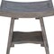 Homeroots 18" Gray Solid Wood Rectangular Shower Bench With Shelf 376753 - alternate 3