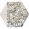 Daltile Pebble Oasis Natural Stone Tri-Hex Pebble Mosaic 11in x 10in in Tumbled Coal, 17PK PB27TRHEXPBMSTM - alternate 5