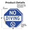 Signmission No Diving, 6 inch X 6 inch, Vinyl Decal, 2PK OC-D-2PACK-6-130 - alternate 3
