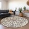 Homeroots 8' Taupe And Ivory Round Damask Washable Indoor Outdoor Area Rug 614463 - alternate 4
